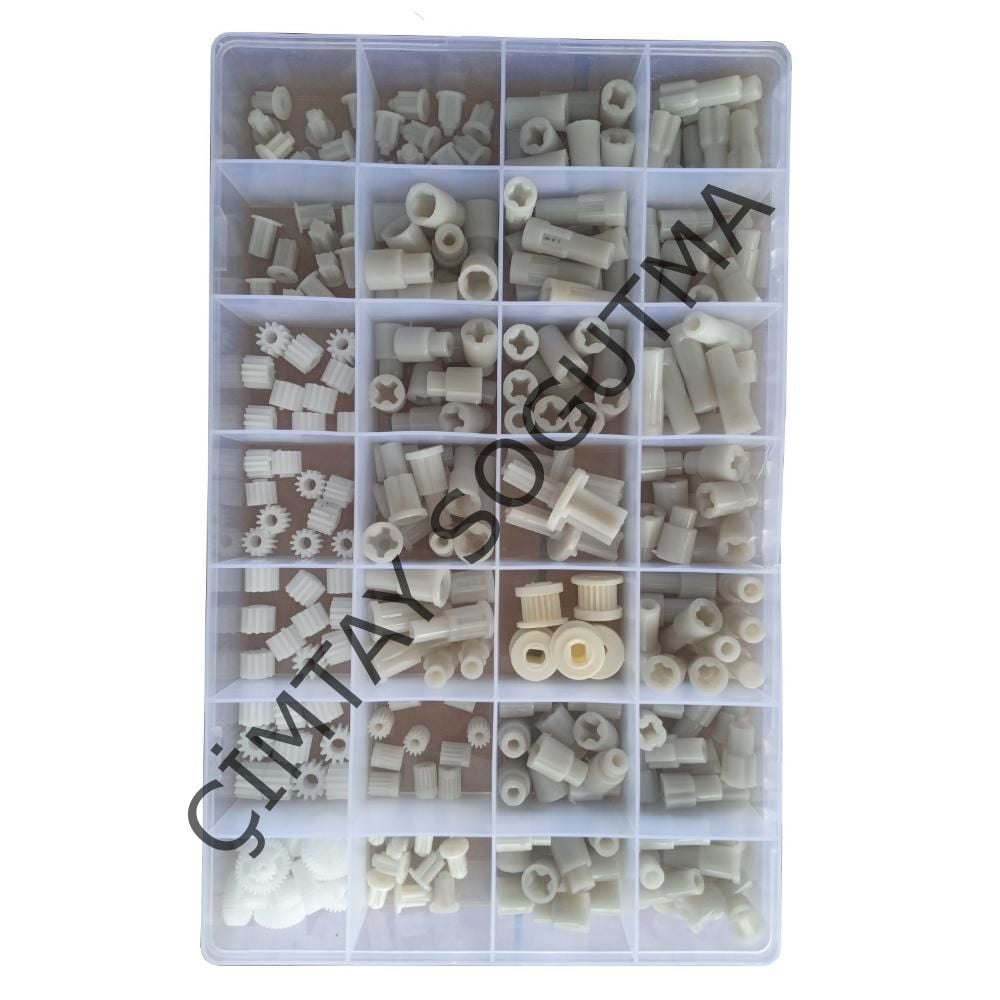 DİŞLİ KUTUSU BEYAZ  28 ÇEŞİT+268 ADET DİŞLİ