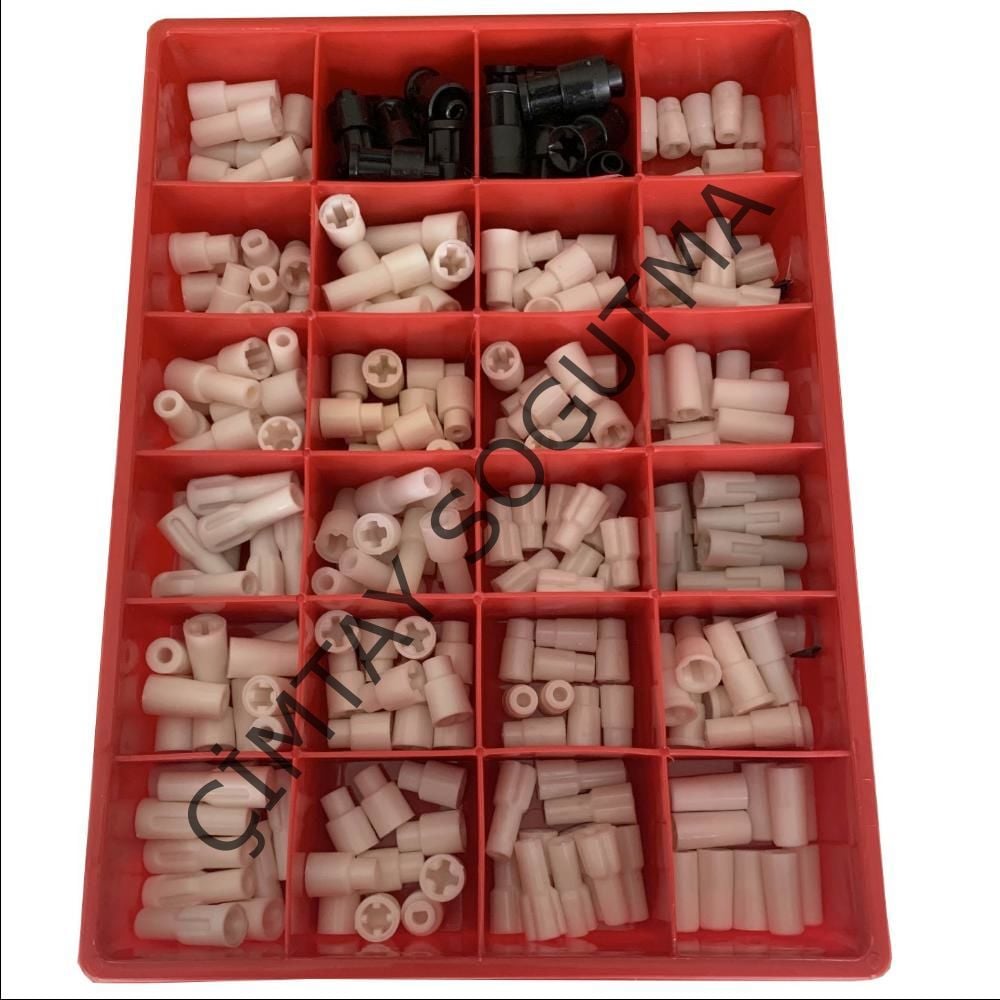 DİŞLİ KUTUSU KIRMIZI 24 ÇEŞİT+DİŞLİLER